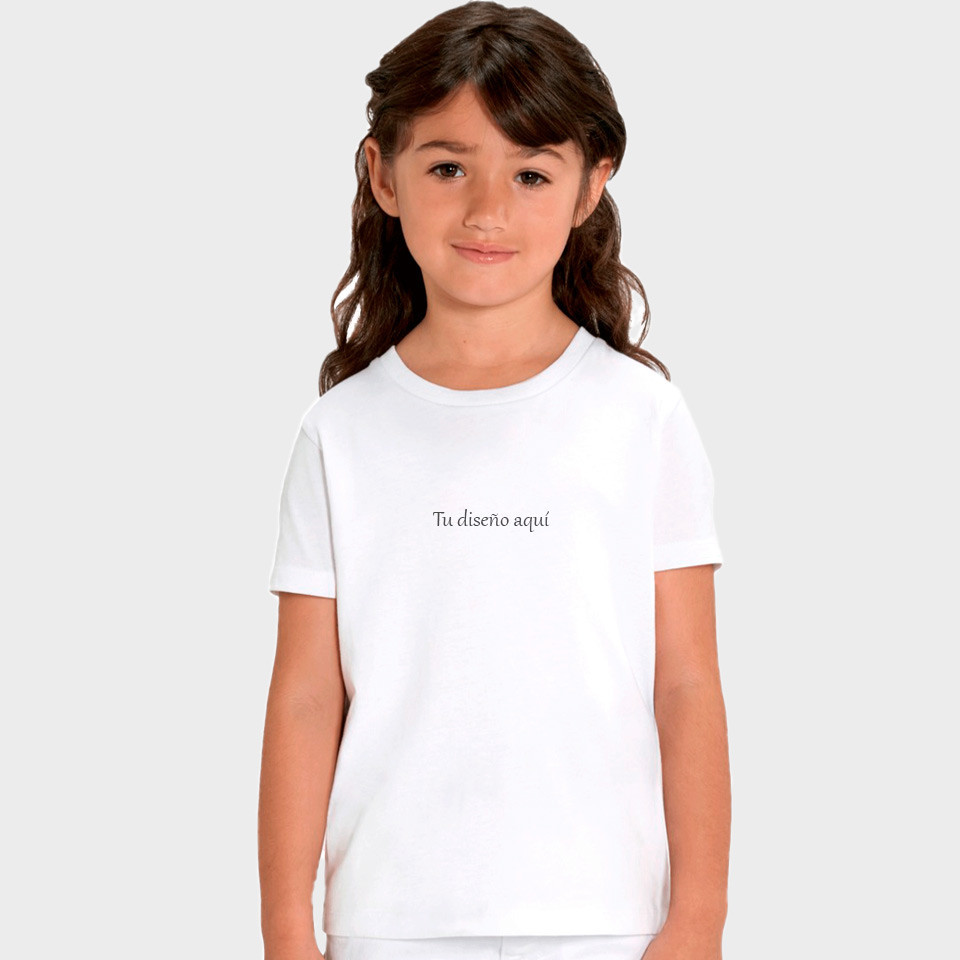 Camiseta blanca nino algodon organico Stanley Stella Mini Creator personalizada